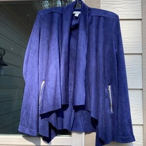 Dana Buchman Navy Blue Fly Away Blazer Design Sz Med